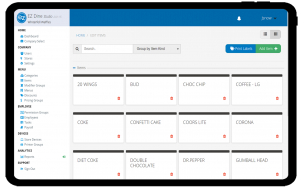 EZ Dine Studio Item Screen